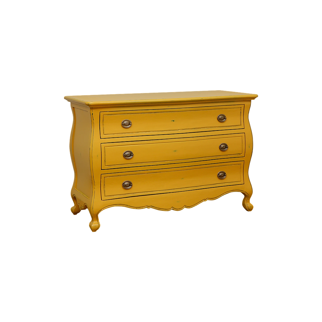 ALEXIA - Chest of drawers L120 x H80 - Patina pineapple yellow