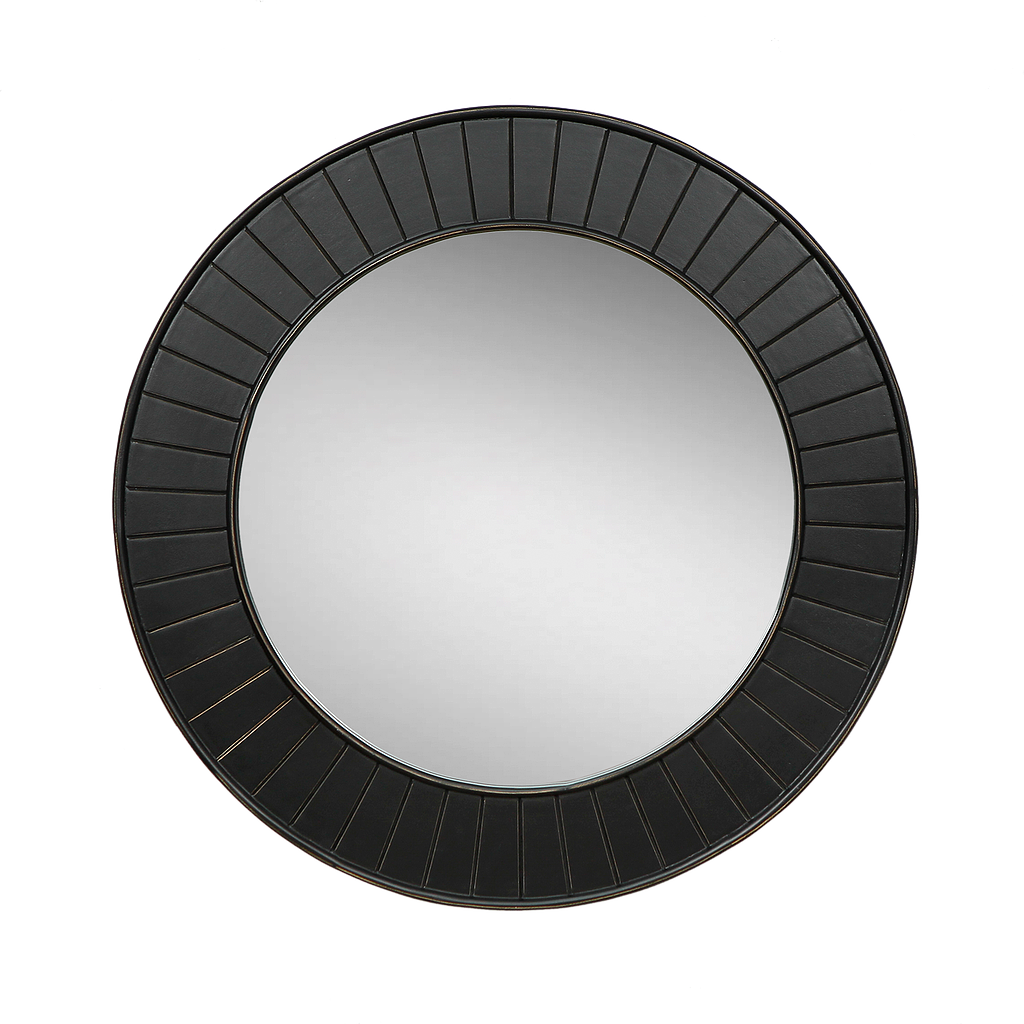 MIA - Round mirror DIAM.80 - Brocante black
