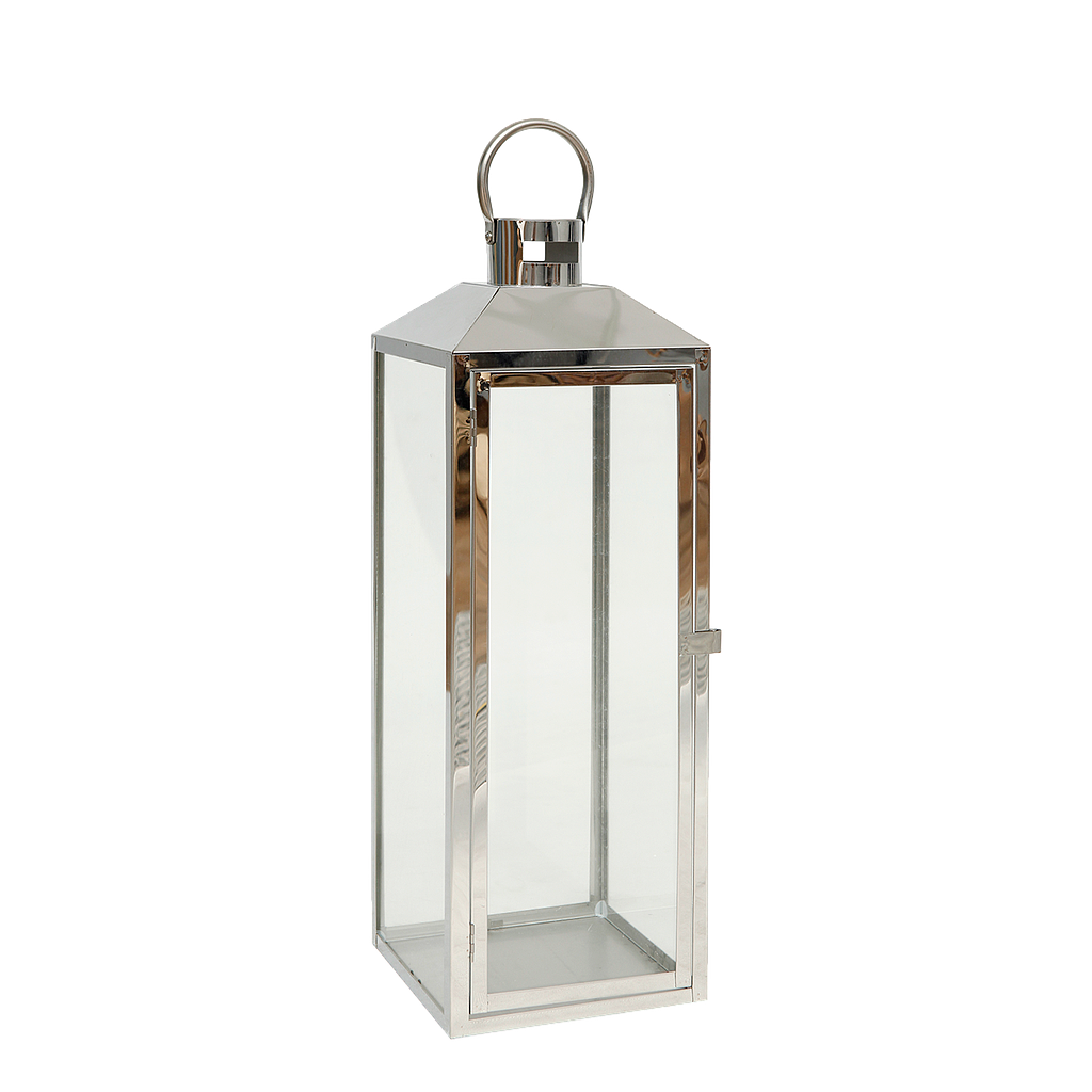 CECILE - Metal lantern H52 - Silver