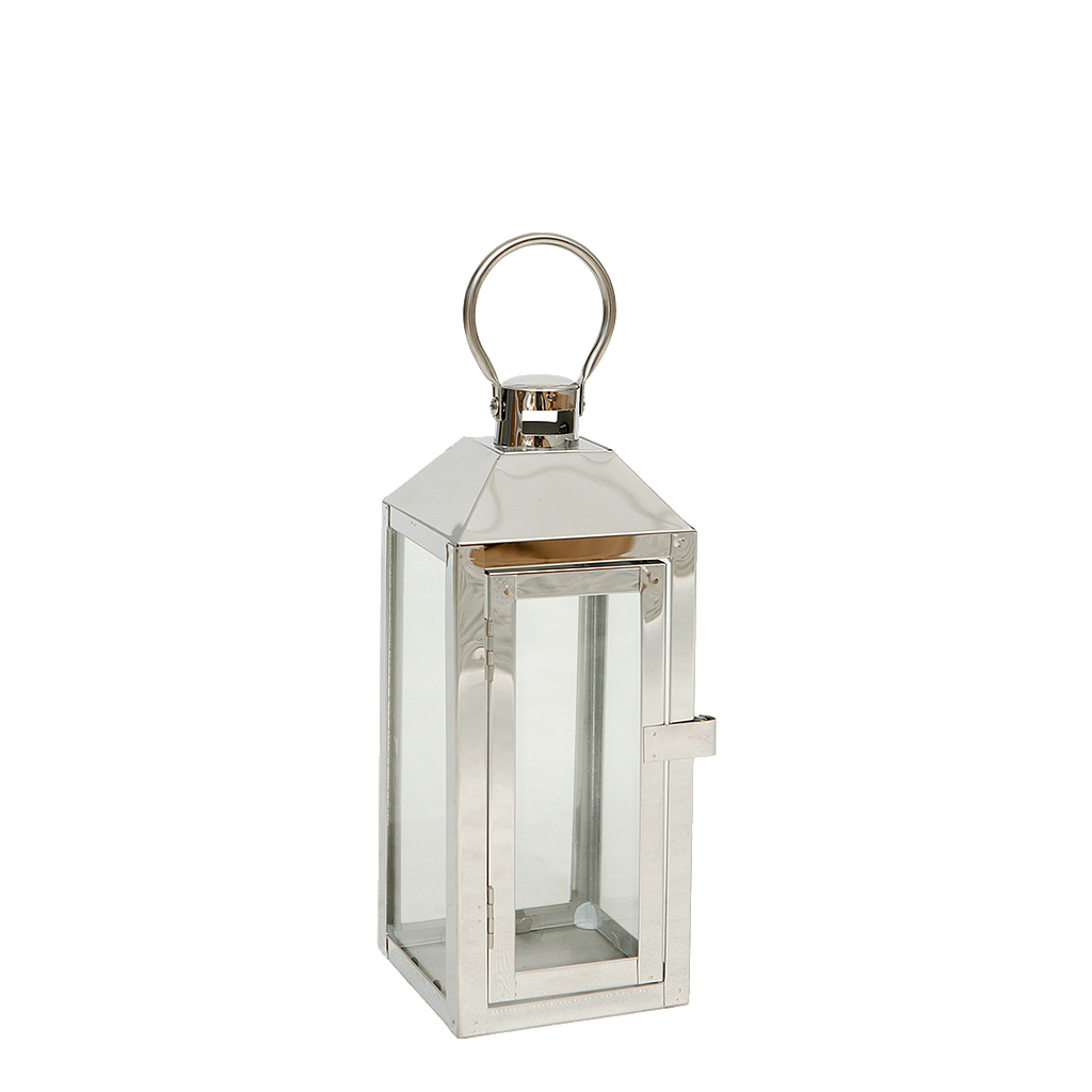 CECILE - Metal lantern H26 - Silver