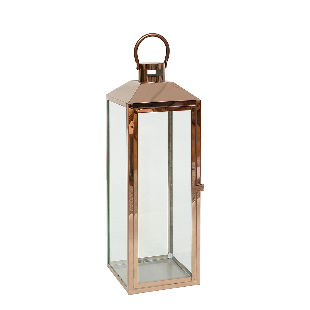 CECILE - Metal lantern H52 - Rose gold