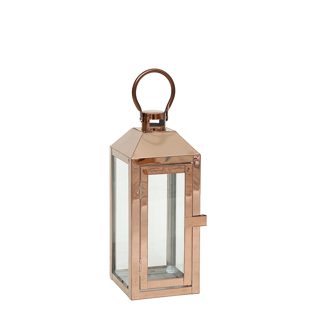 CECILE - Metal lantern H26 - Rose gold