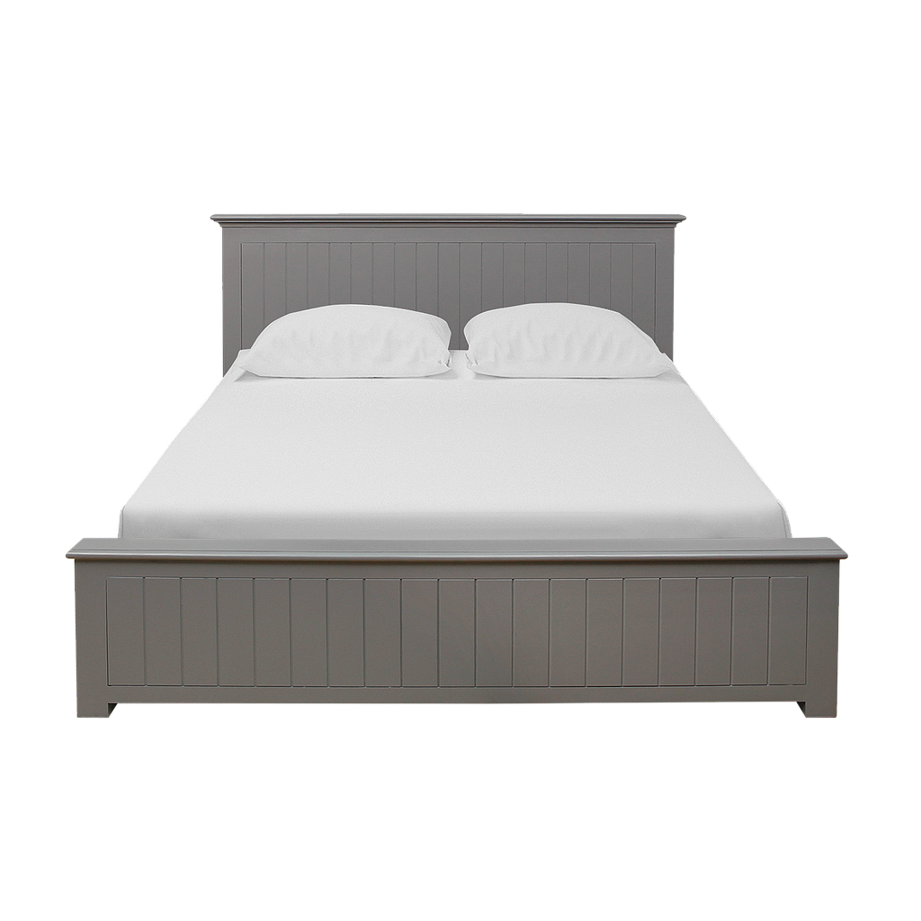 NEIL - Queen size bed 160x200 - Pearl grey / 4-drawers