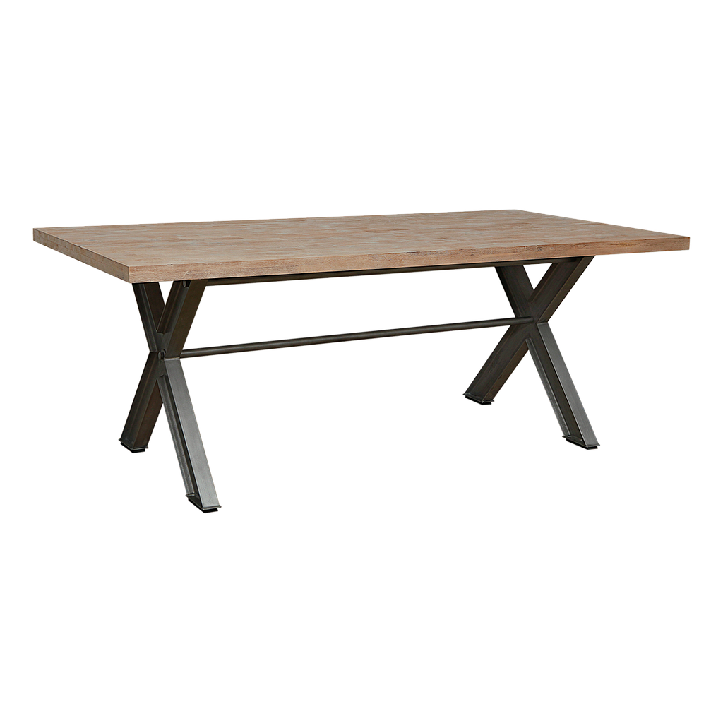 BALTIMORE - Dining table L200 x W100 - Vintage silver and Toffee