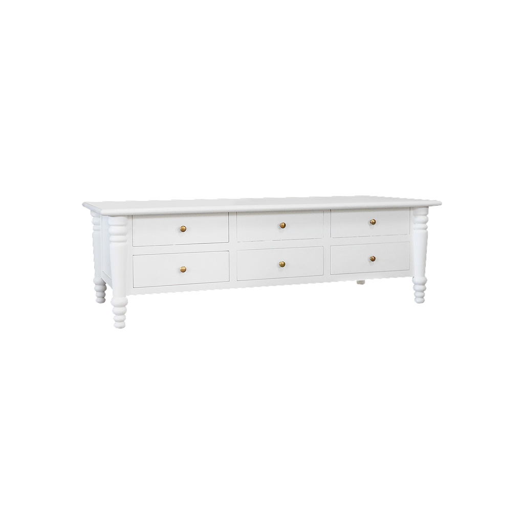 SCARLET - Coffee table L140 x W65 - Brushed white