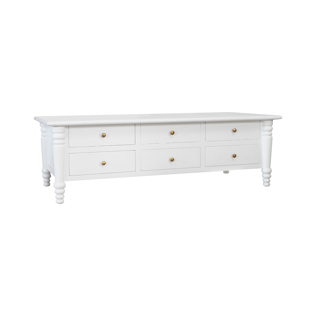 SCARLET - Coffee table L140 x W65 - Brushed white