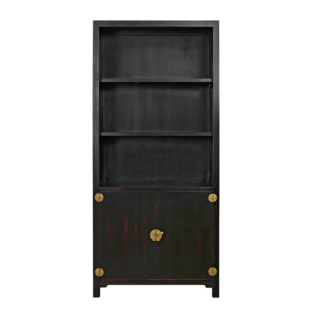 XIAN - Bookcase L90 x H200 - Shabby black