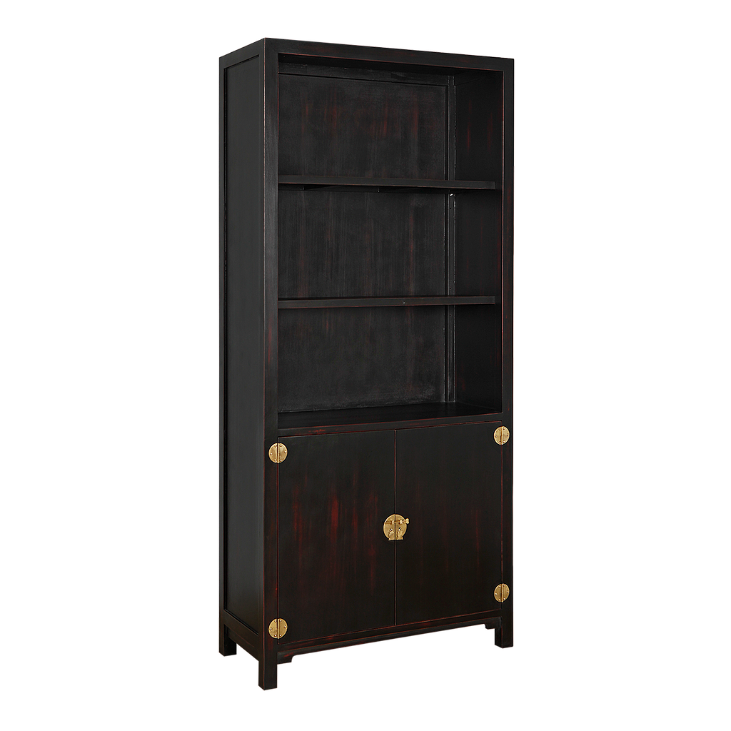 XIAN - Bookcase L90 x H200 - Shabby black