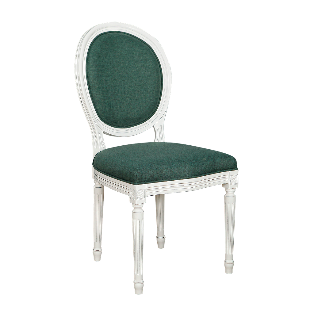 ORLEANS - Dining Chair - Brocante white and Sacramento green cover