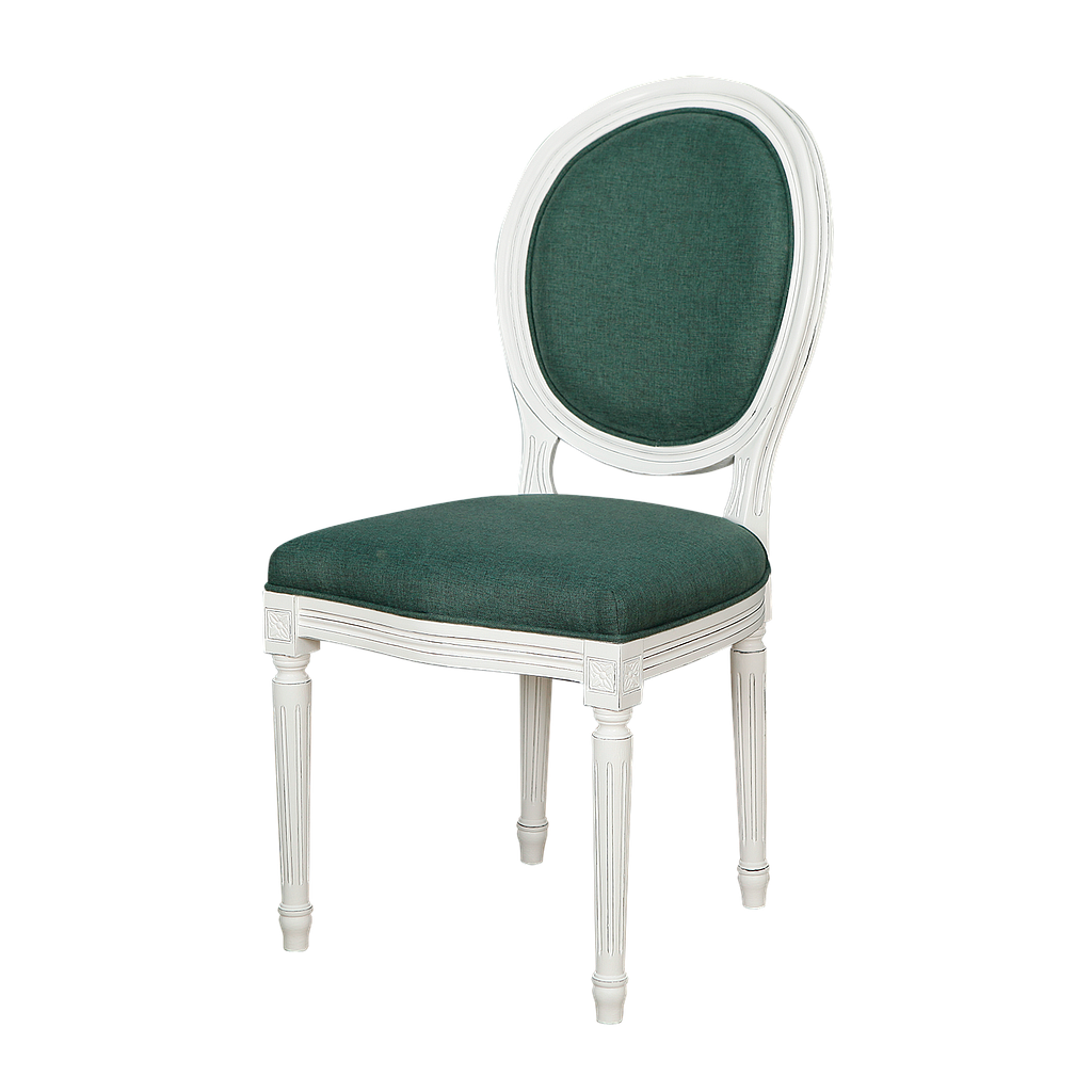 ORLEANS - Dining Chair - Brocante white and Sacramento green cover