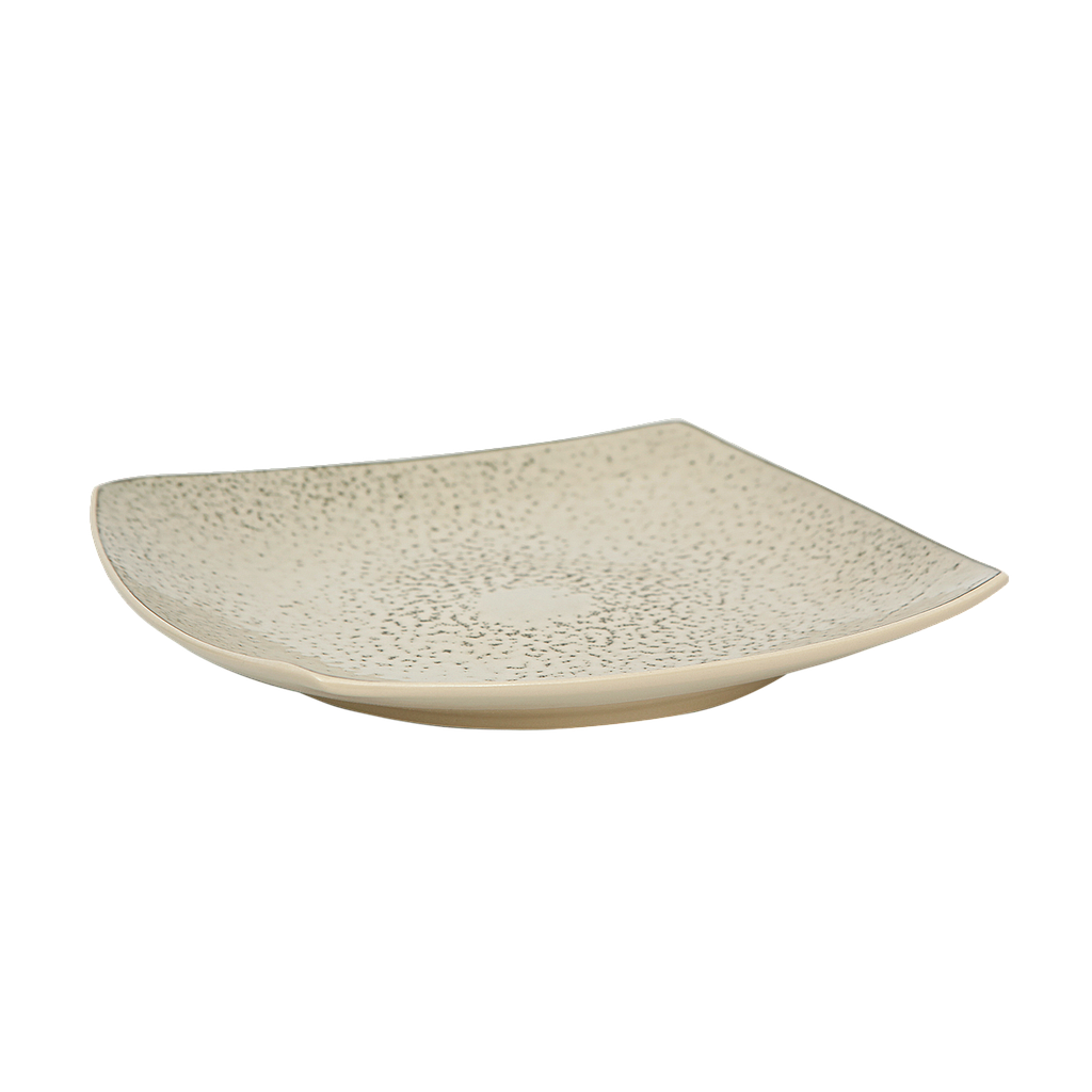EVAN - Ceramic square plate L28 - Beige