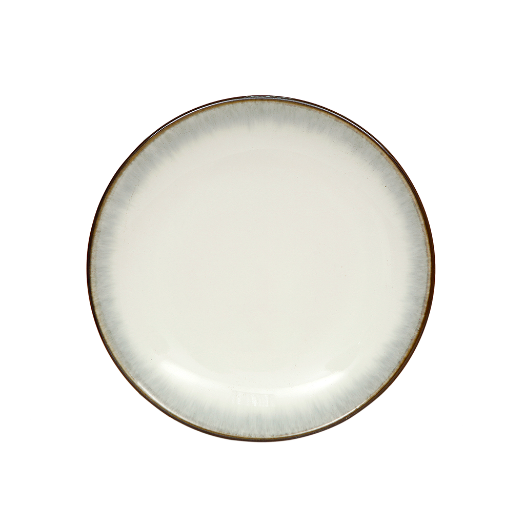 Ceramic plate outline light blue Diam.21 - White
