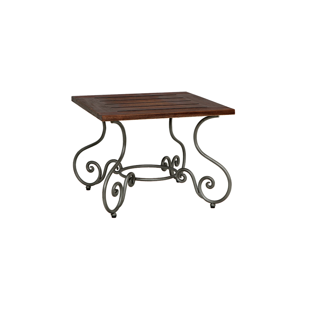 THYRA - Patio coffee table L60 x W60 - Vintage silver and Dark aged