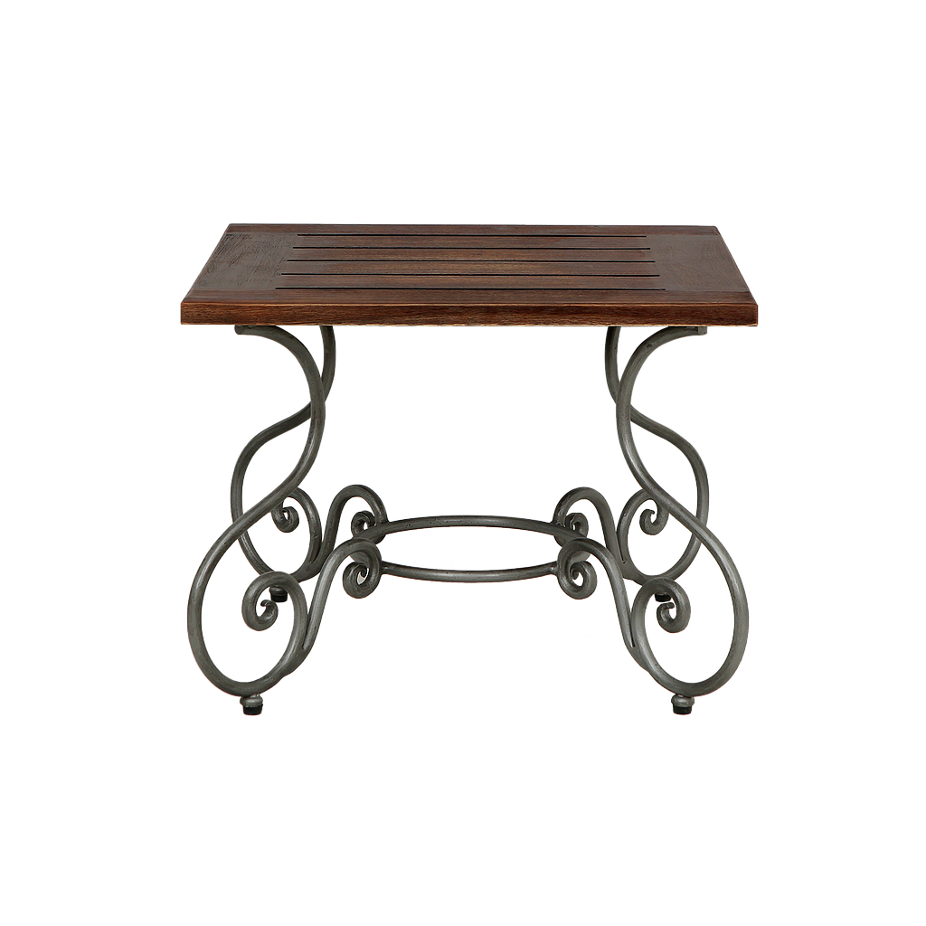 Patio coffee table L60 x W60 - Vintage silver and Dark aged