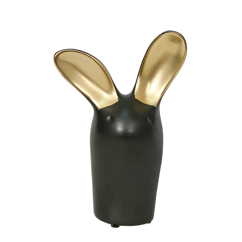 BUNNY - Ceramic animal figurine H17 - Black