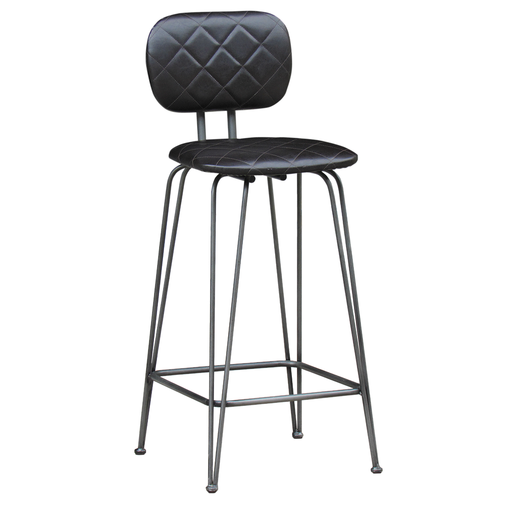 MARVIN - Bar chair H109 - Vintage silver and Black cover