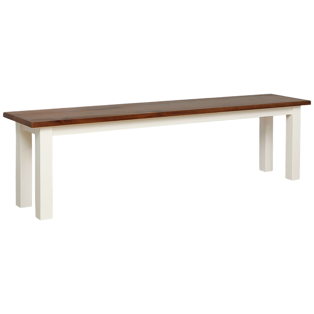 MALAGA - Bench L160 - Brushed white and Washed antic