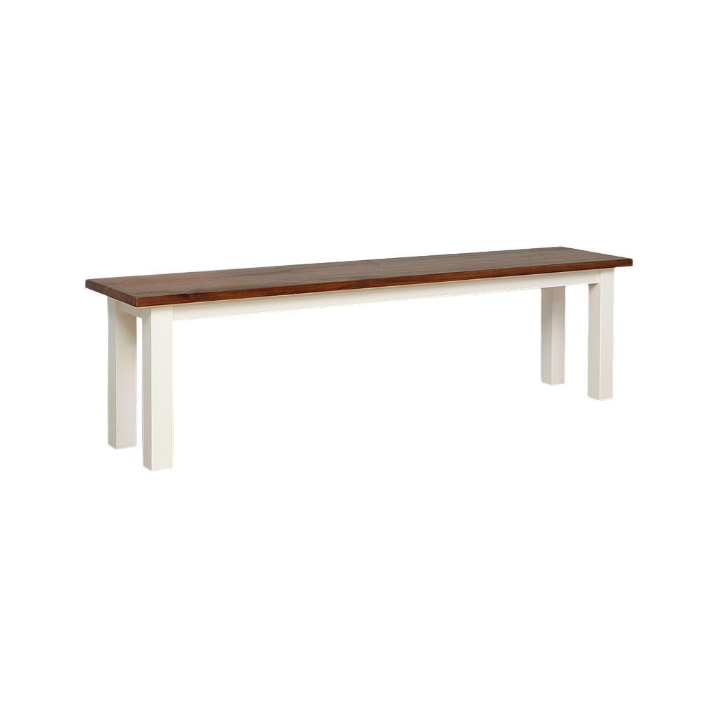 MALAGA - Bench L160 - Brushed white and Washed antic