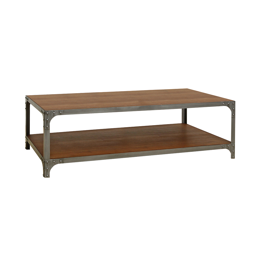 MANHATTAN - Coffee table L120 x W70 - Vintage silver and Washed antic