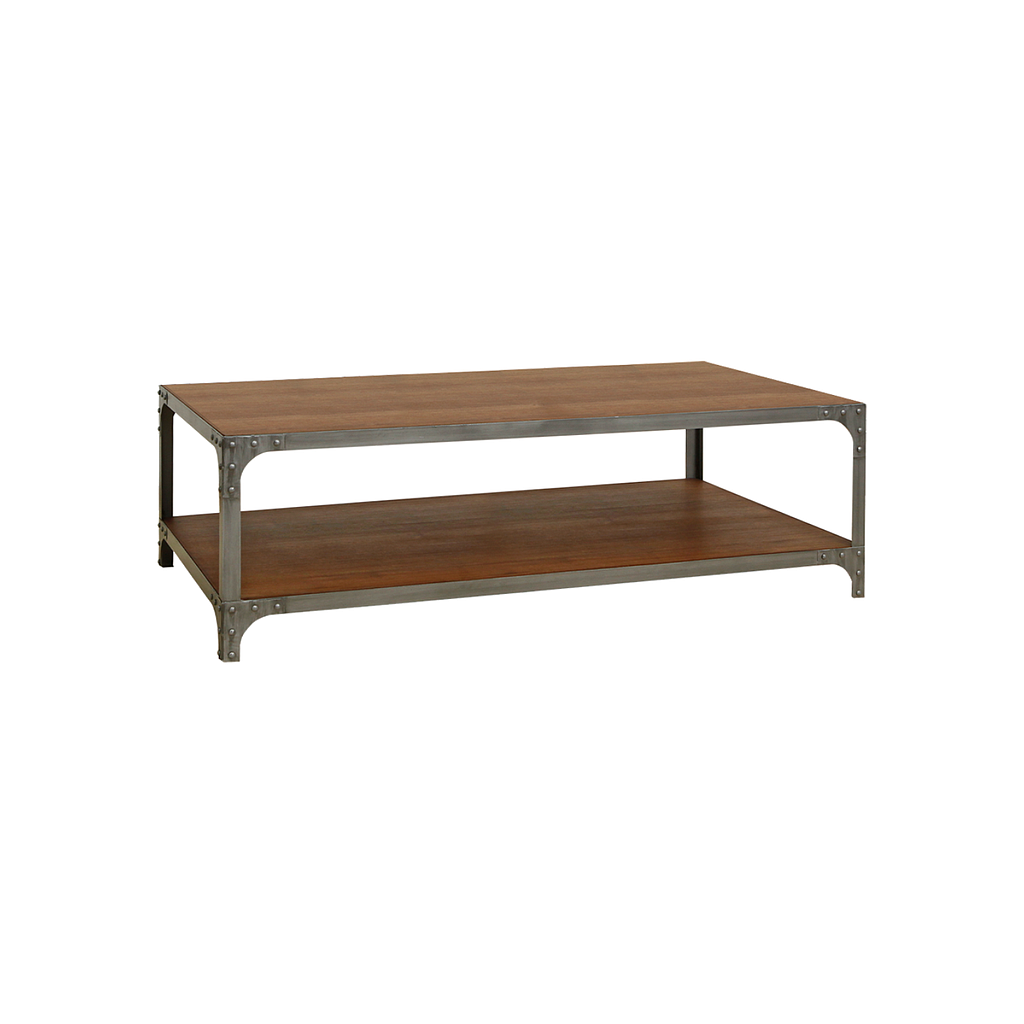 MANHATTAN - Coffee table L120 x W70 - Vintage silver and Washed antic