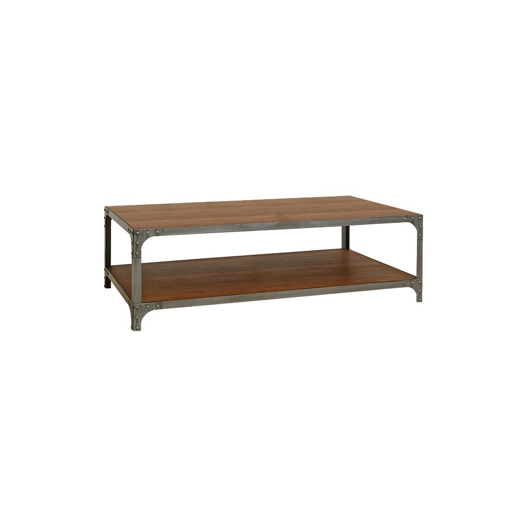 MANHATTAN - Coffee table L120 x W70 - Vintage silver and Washed antic