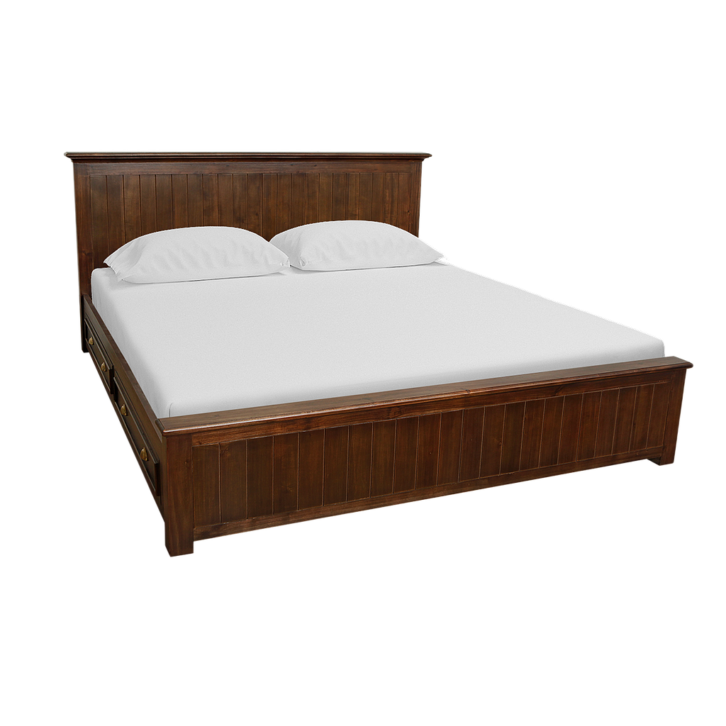 NEIL - King size bed 180x200 - Mokka / 4-drawers