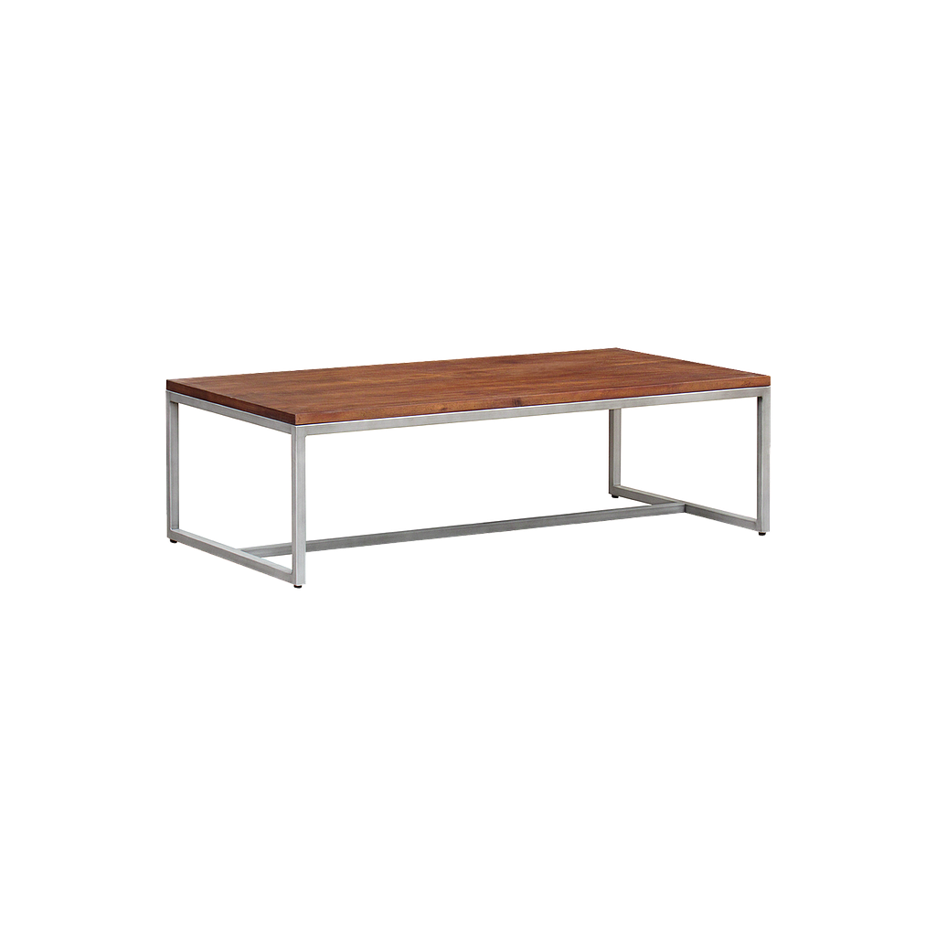 CELIAN - Coffee table L130 x W70 - Vintage silver and Washed antic