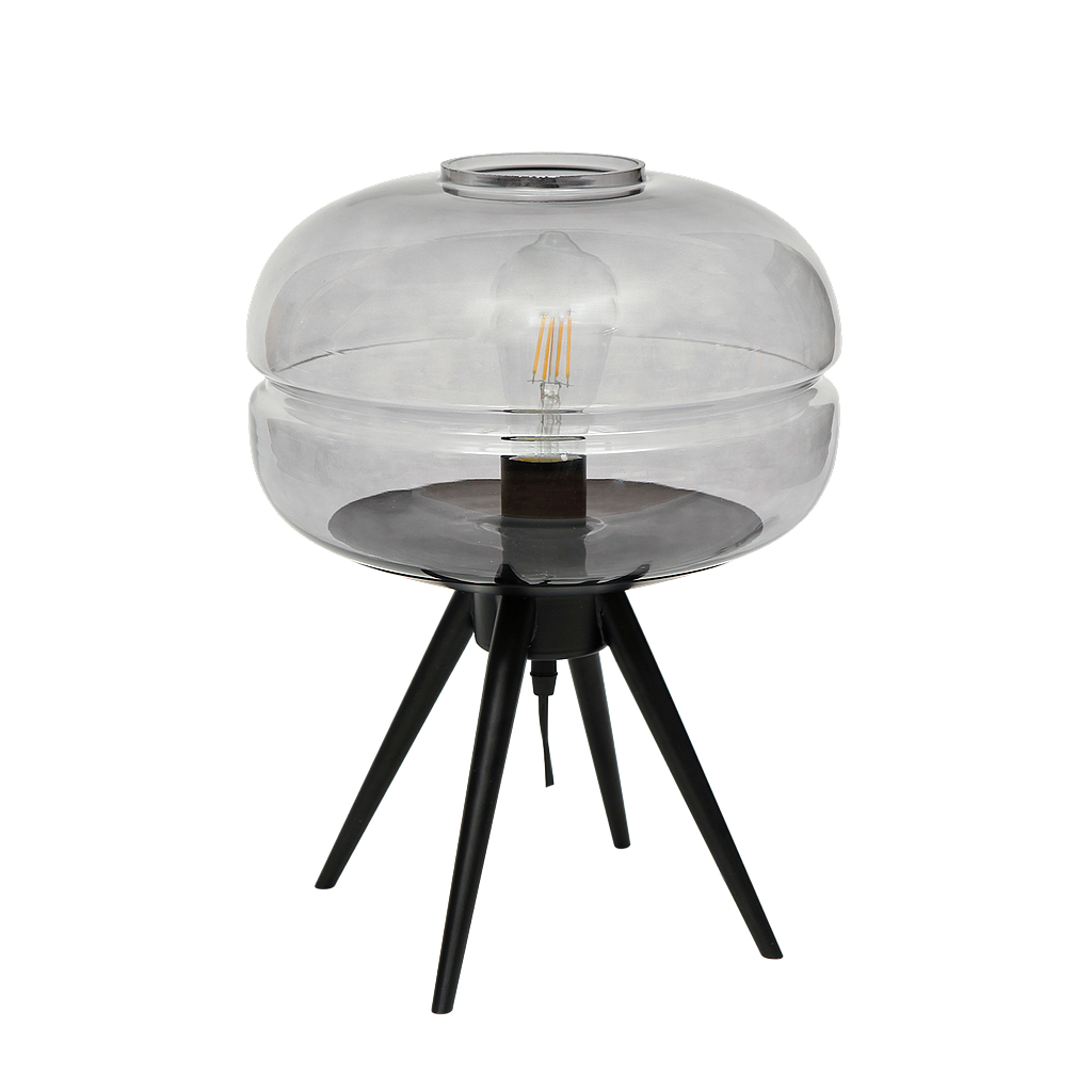 OMARION - Table Lamp Diam.30 x H46 - Black and Smoke grey