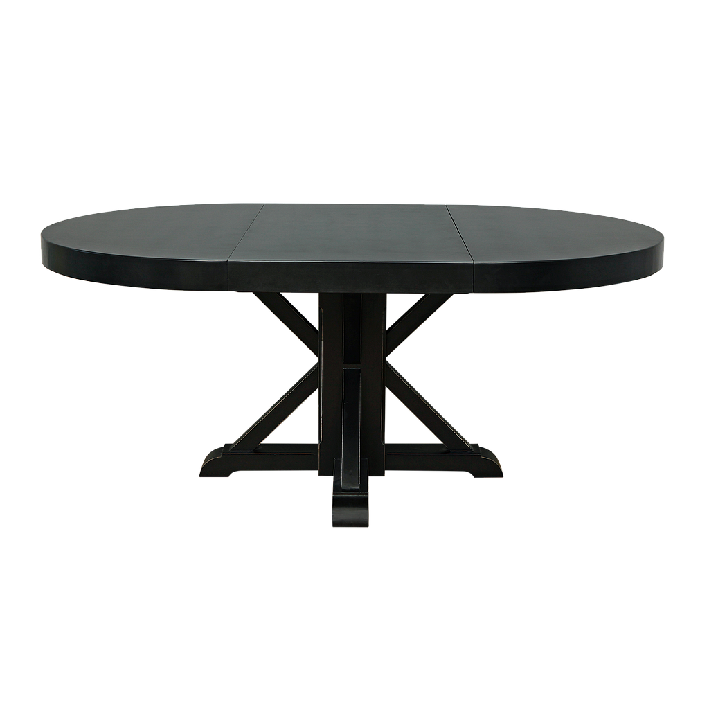 HAKON - Extendable dining table L120/182 x H76 - Brocante black