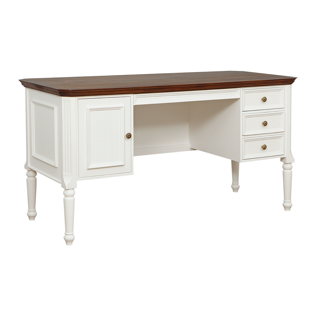 LISANDRO - Desk L140 x W60 - Brushed white and Washed antic