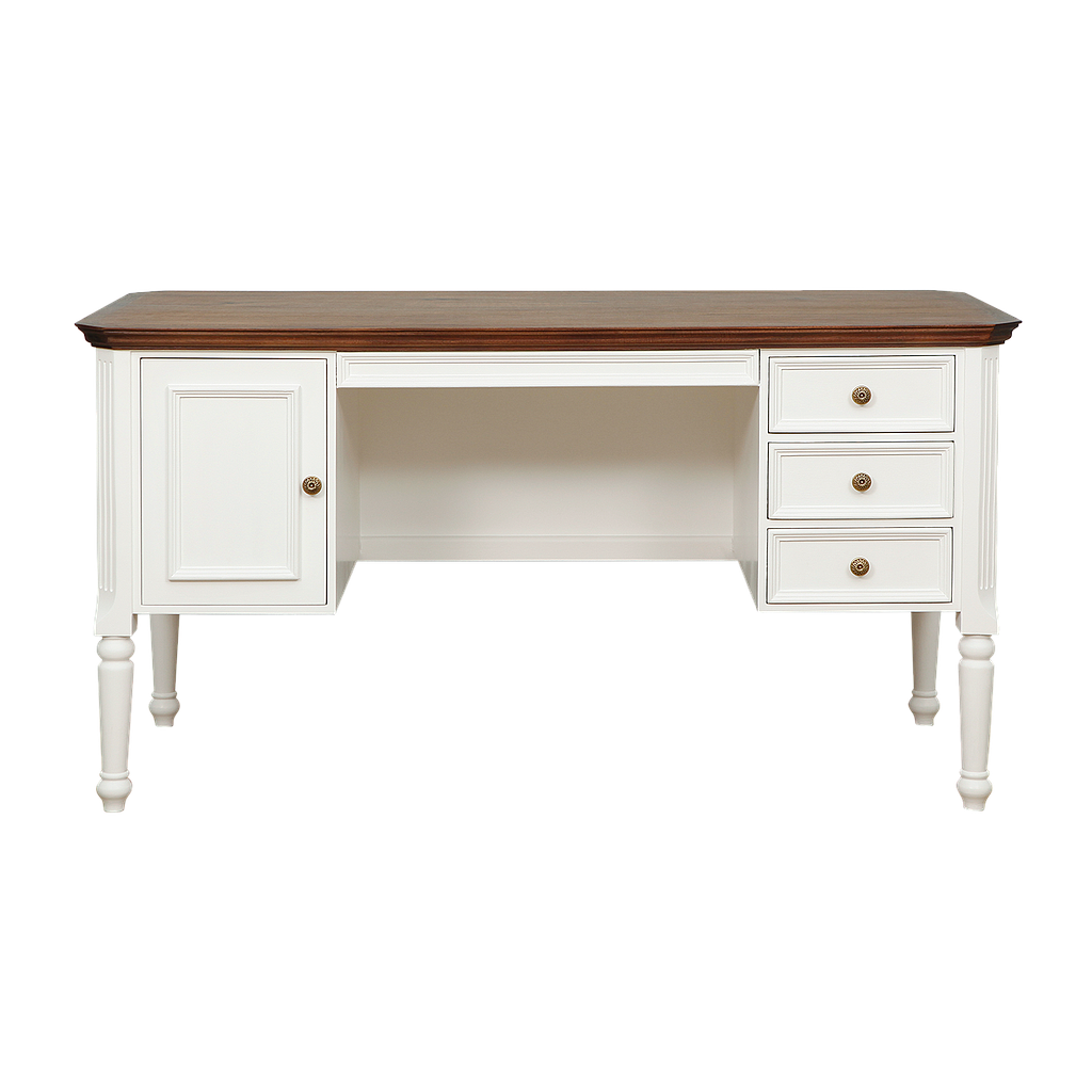 LISANDRO - Desk L140 x W60 - Brushed white and Washed antic