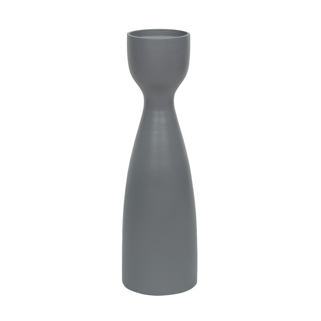 HANNE - Wooden candlestick H40 - Pearl grey
