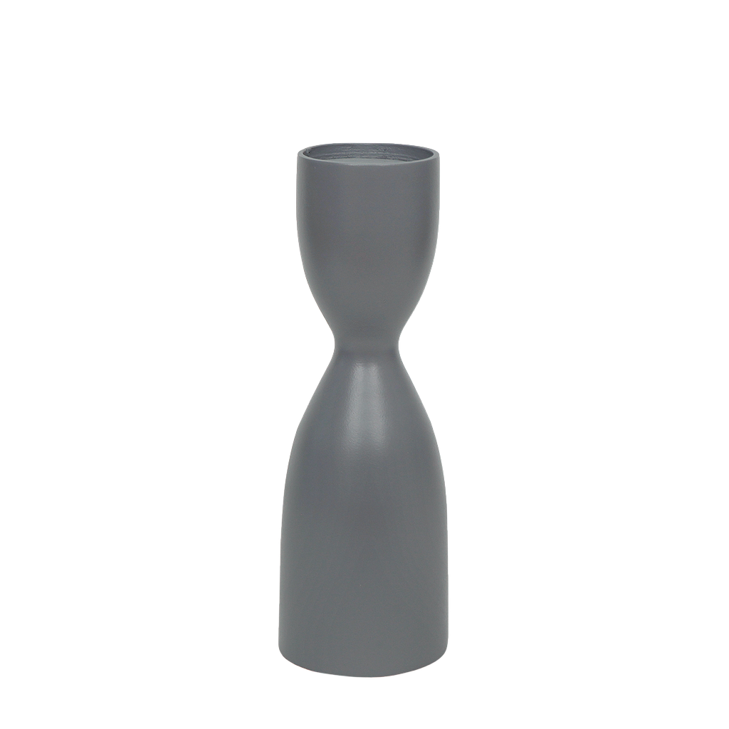 HANNE - Wooden candlestick H35 - Pearl grey
