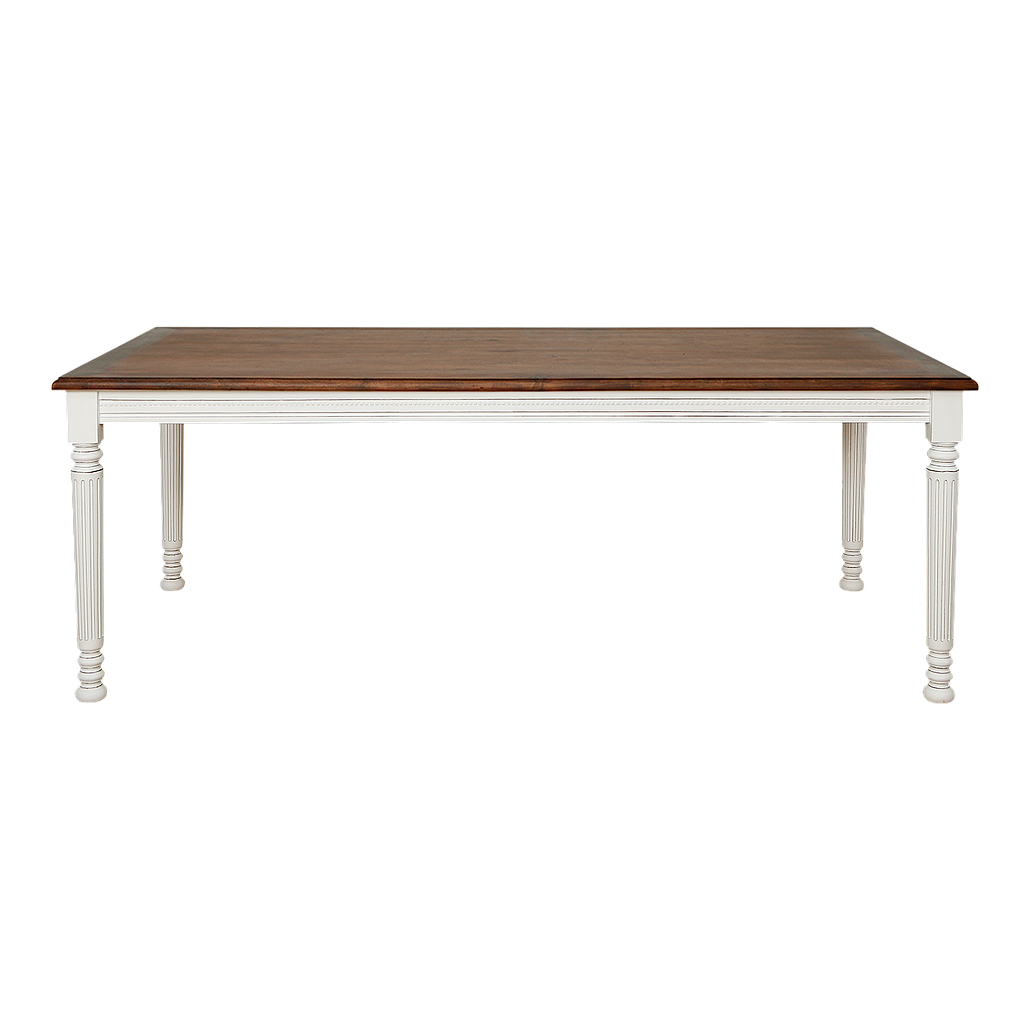 ORLEANS - Dining table L200 x W100 - Brocante white and Washed antic