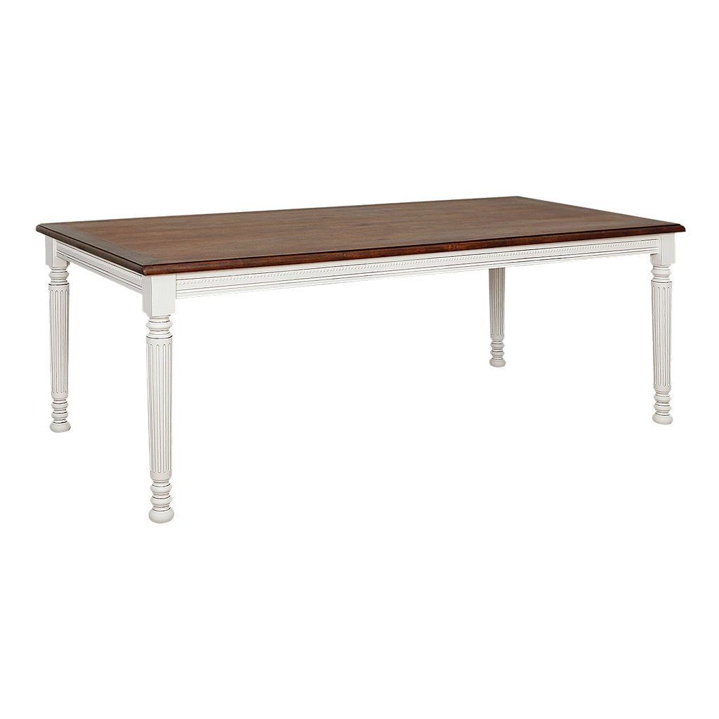 ORLEANS - Dining table L200 x W100 - Brocante white and Washed antic