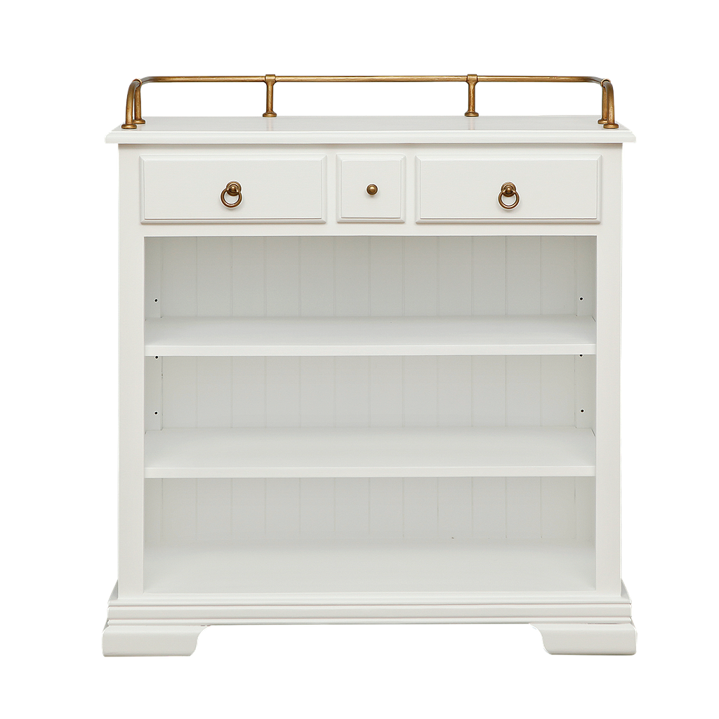ISOLA - Kitchen unit L84 - Brushed white and Vintage brass