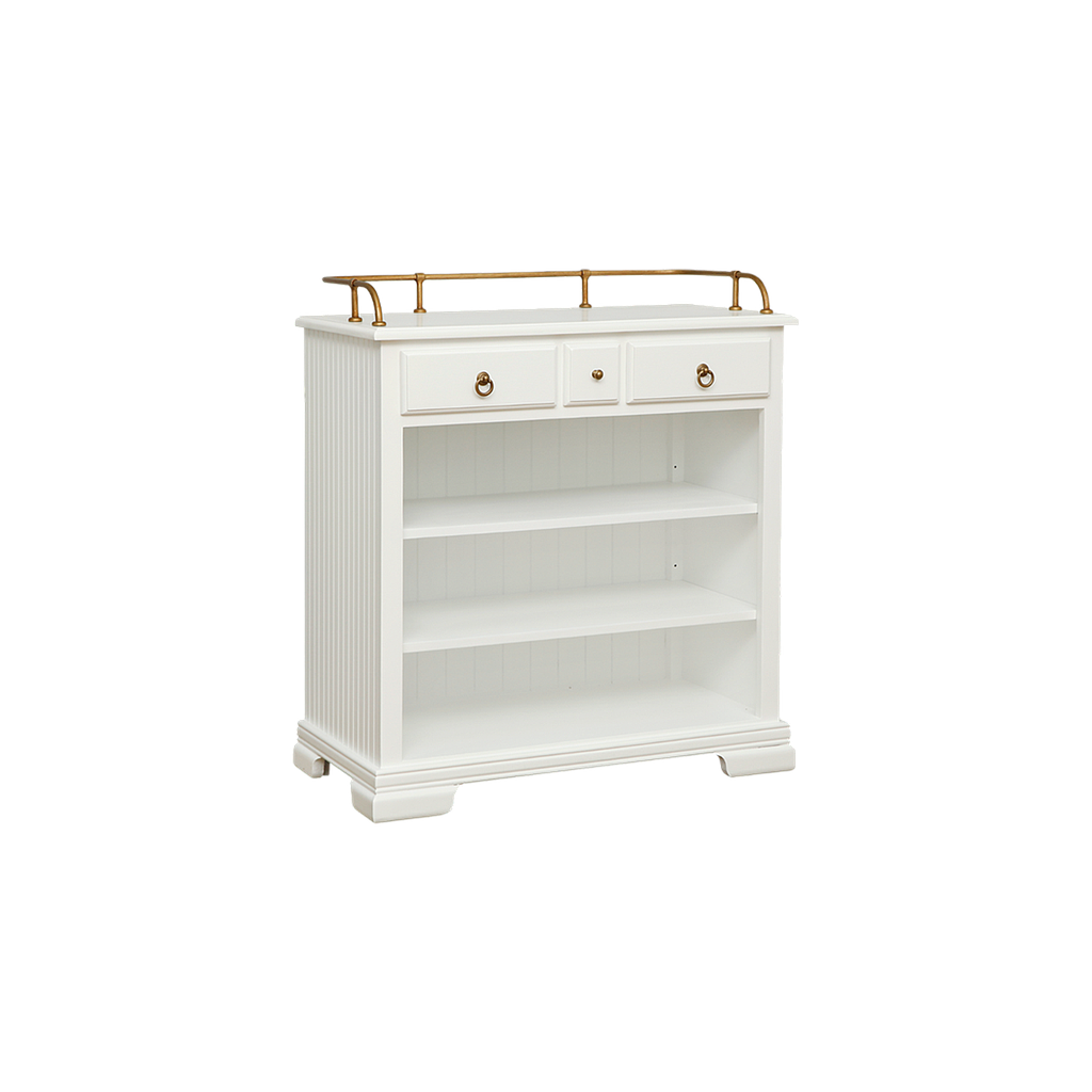 ISOLA - Kitchen unit L84 - Brushed white and Vintage brass