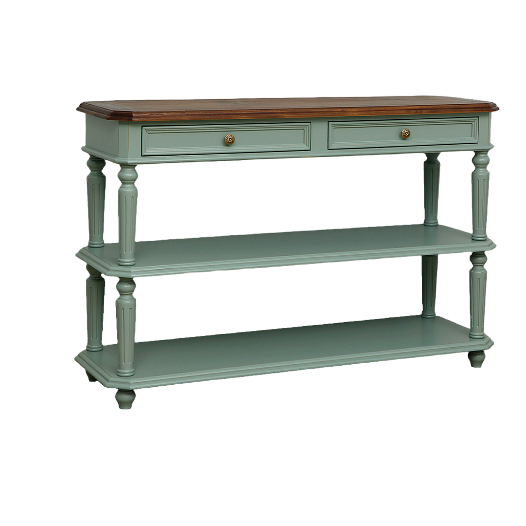 ANNE - Console table L120 - Brocante mint and Washed antic