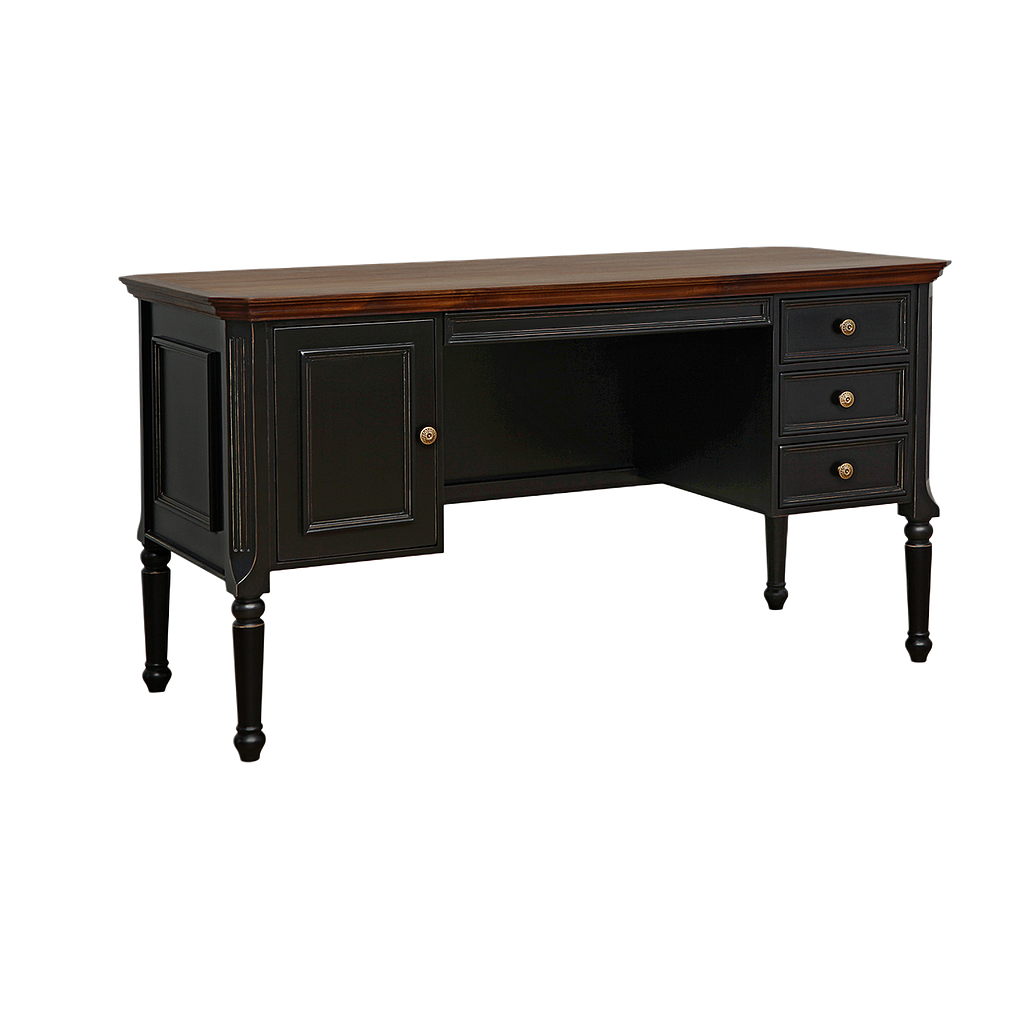 LISANDRO - Desk L140 x W60 - Brocante black and Washed antic