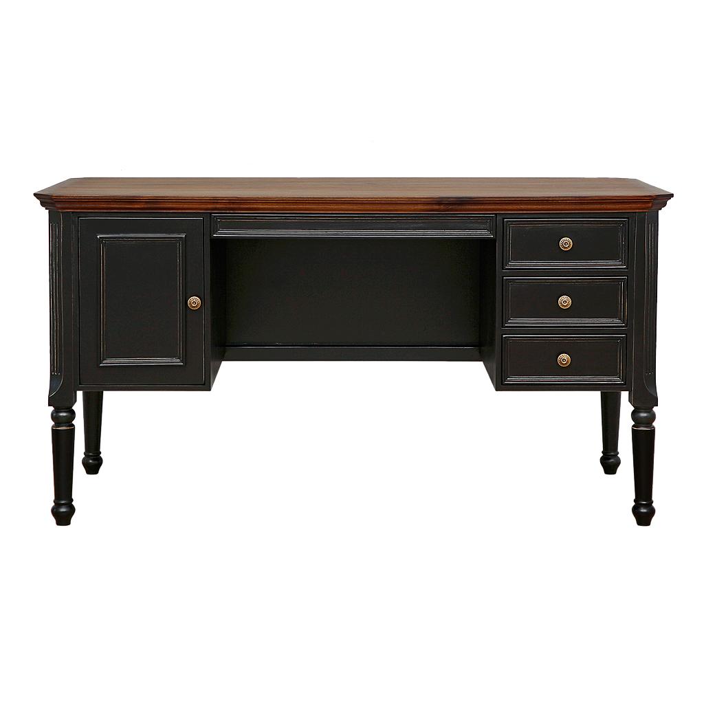 LISANDRO - Desk L140 x W60 - Brocante black and Washed antic