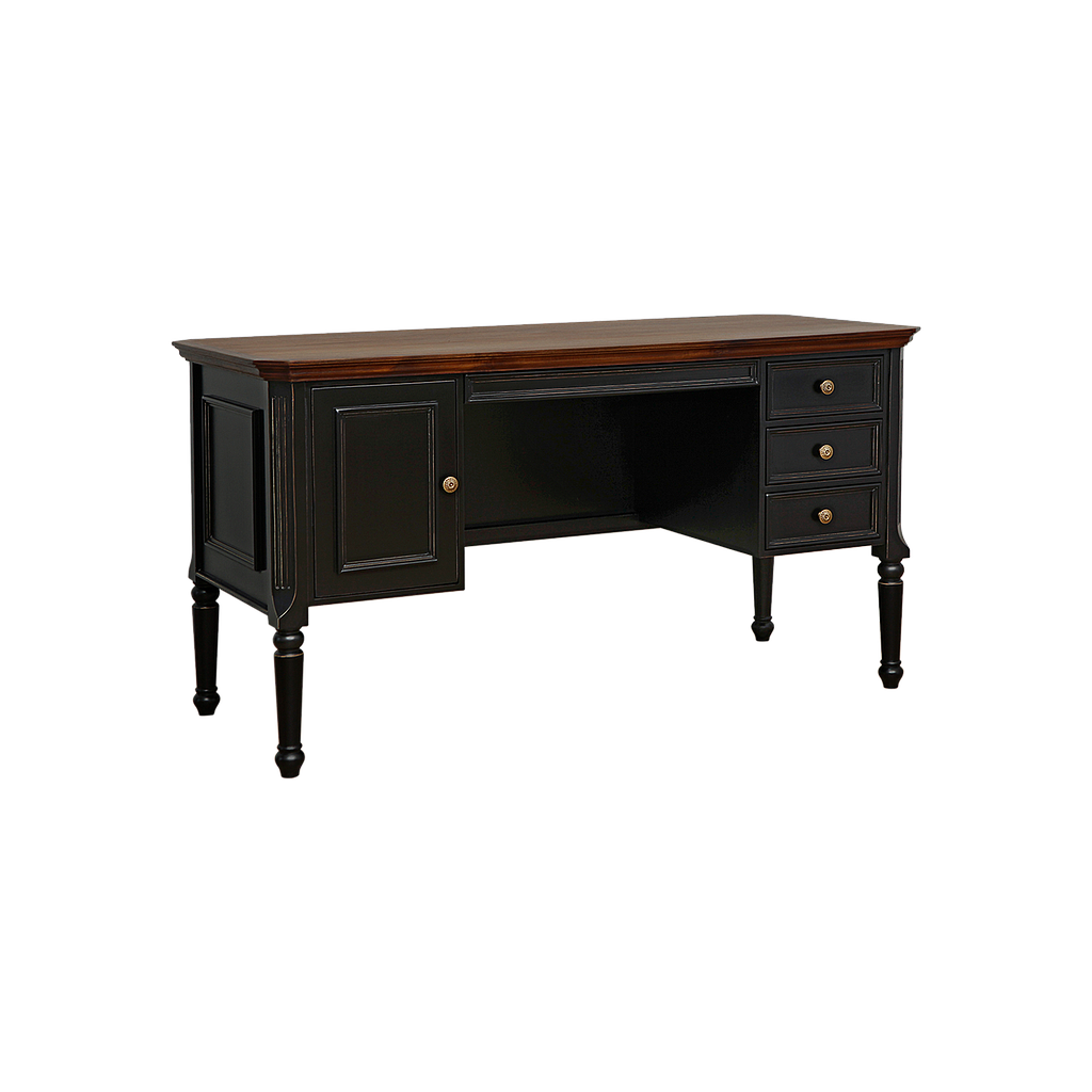 LISANDRO - Desk L140 x W60 - Brocante black and Washed antic