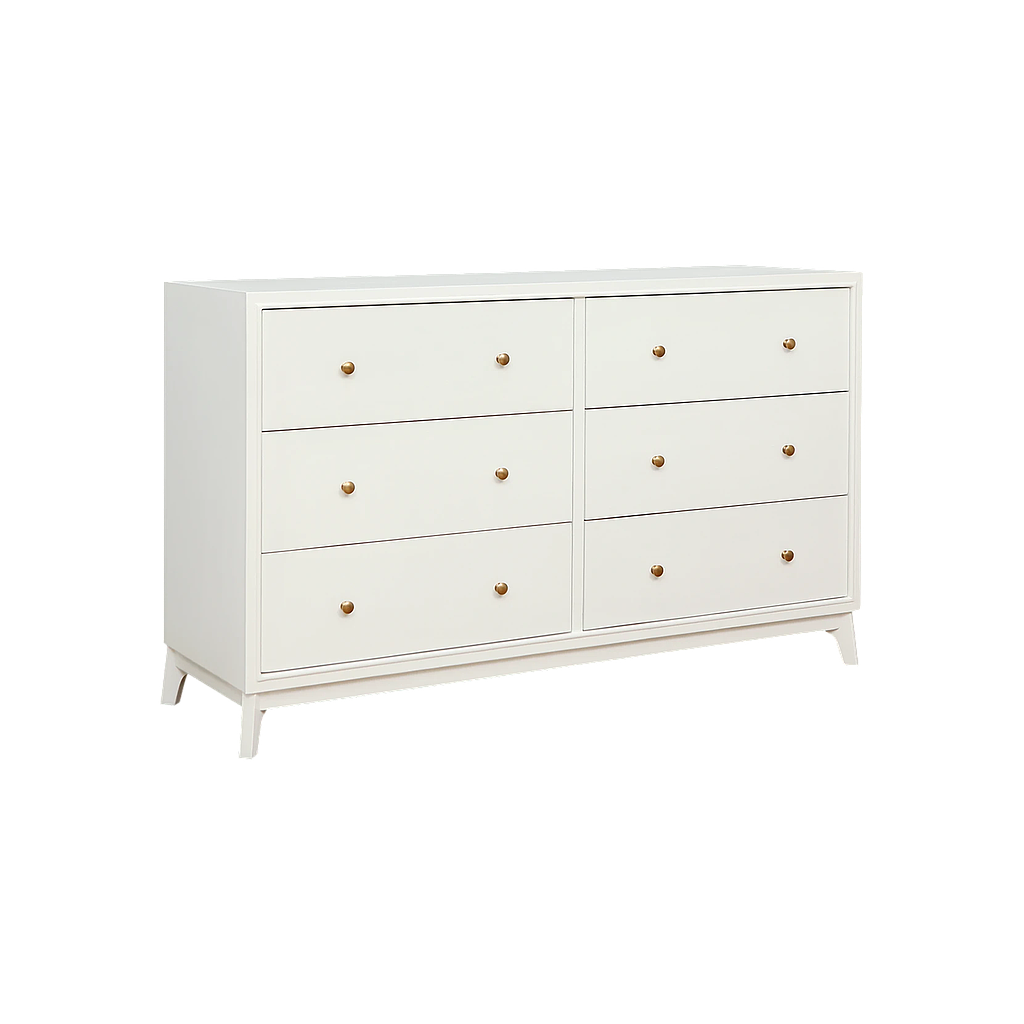 FELICITY - Chest of drawers L140 x H86 - Brushed white