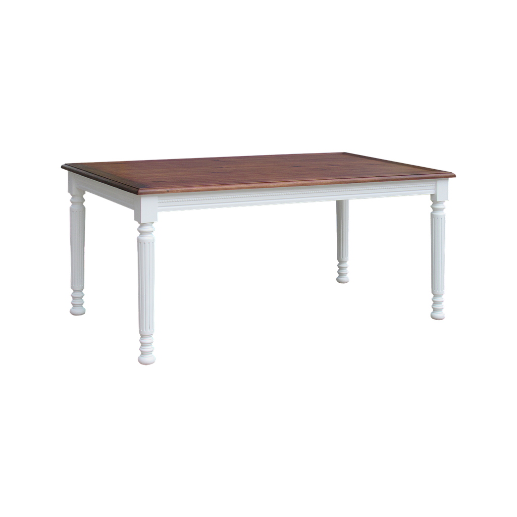 ORLEANS - Dining table L160 x W90 - Brushed white and Washed antic