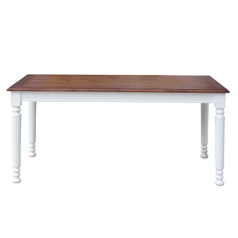 ORLEANS - Dining table L160 x W90 - Brushed white and Washed antic