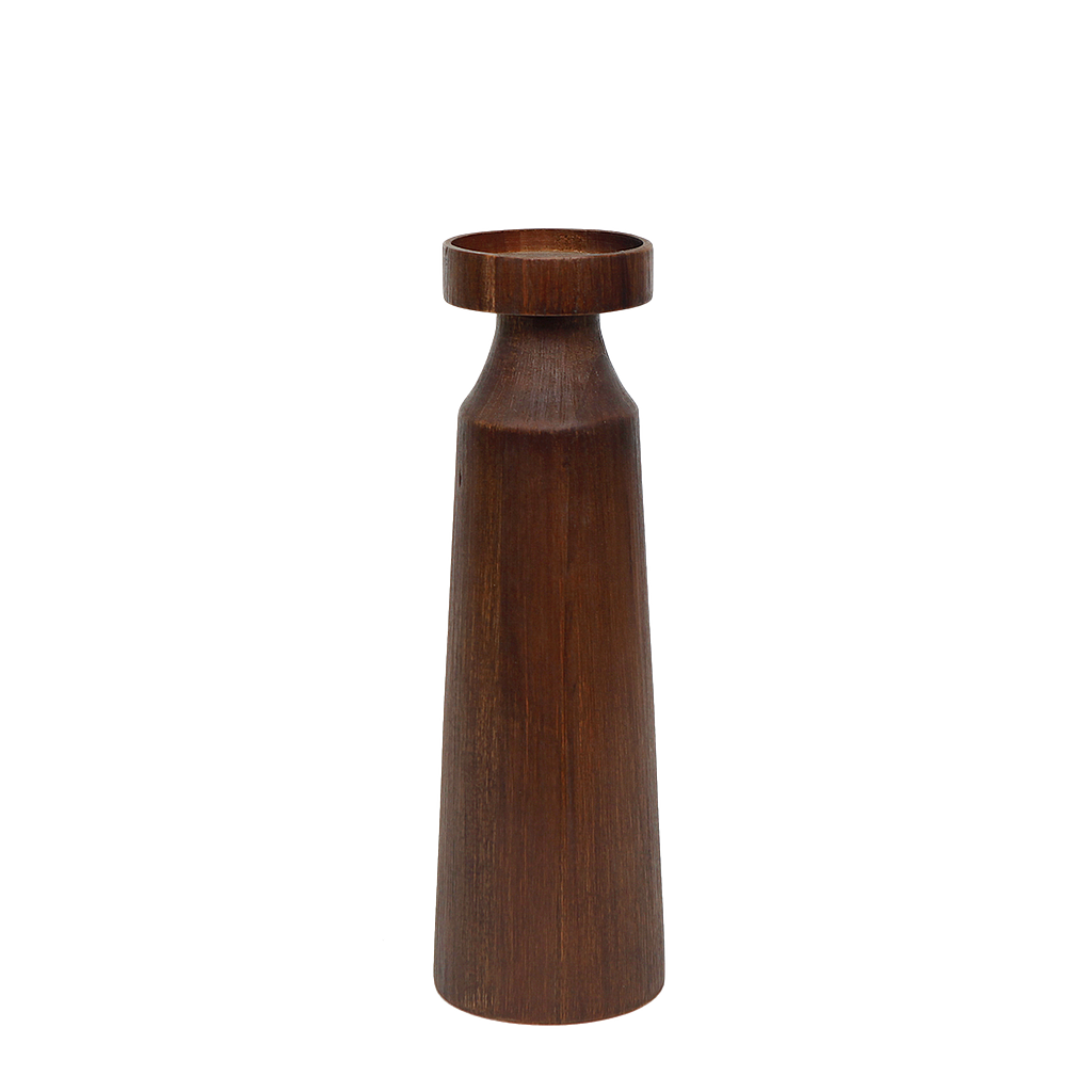 HEIMER - Wooden candlestick H35 - Washed walnut