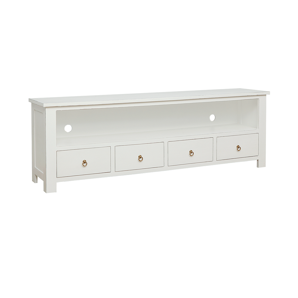 MALAGA - TV stand L180 - Brocante white