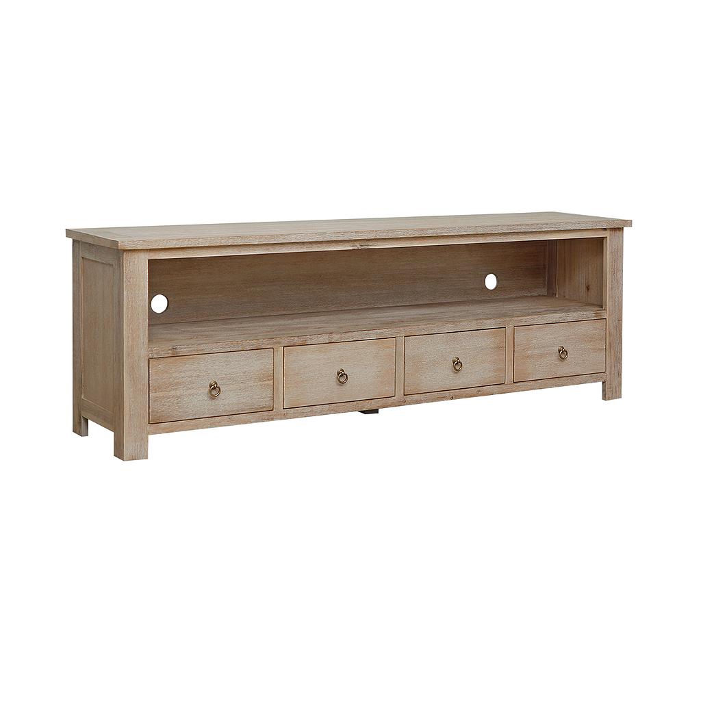 MALAGA - TV stand L180 - Whitened acacia