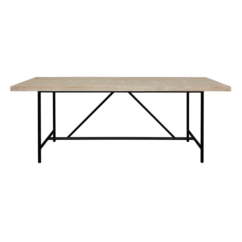 KAYDEN - Dining table L200 x W100 - Patina black and Whitened acacia