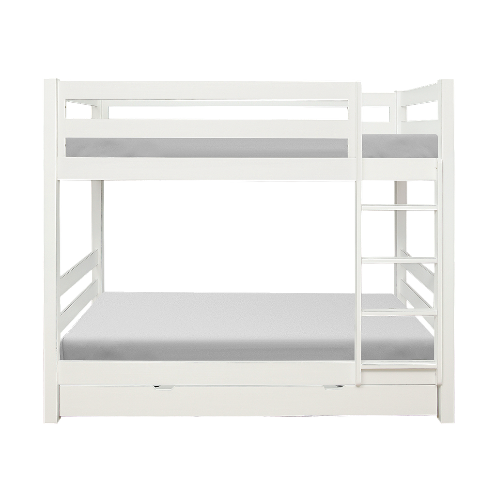 FRIENDS - Single size bunk bed 100x200 - Brocante white / Pull-out bed