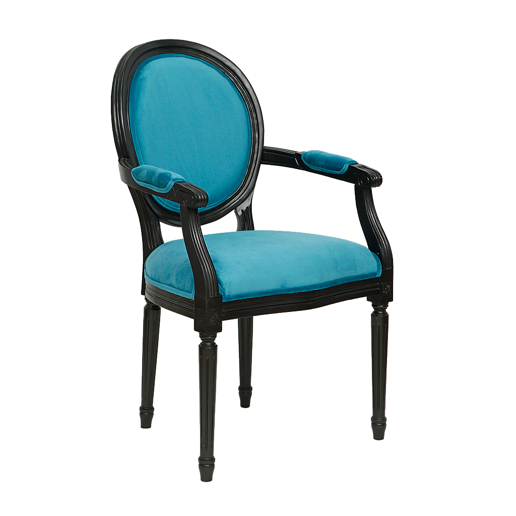 ORLEANS - Armchair - Black and Dark Turquoise cover